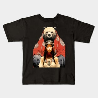 National Native American Heritage Month: "The Bear Mother" or "The Woman Who Married a Bear" Kids T-Shirt